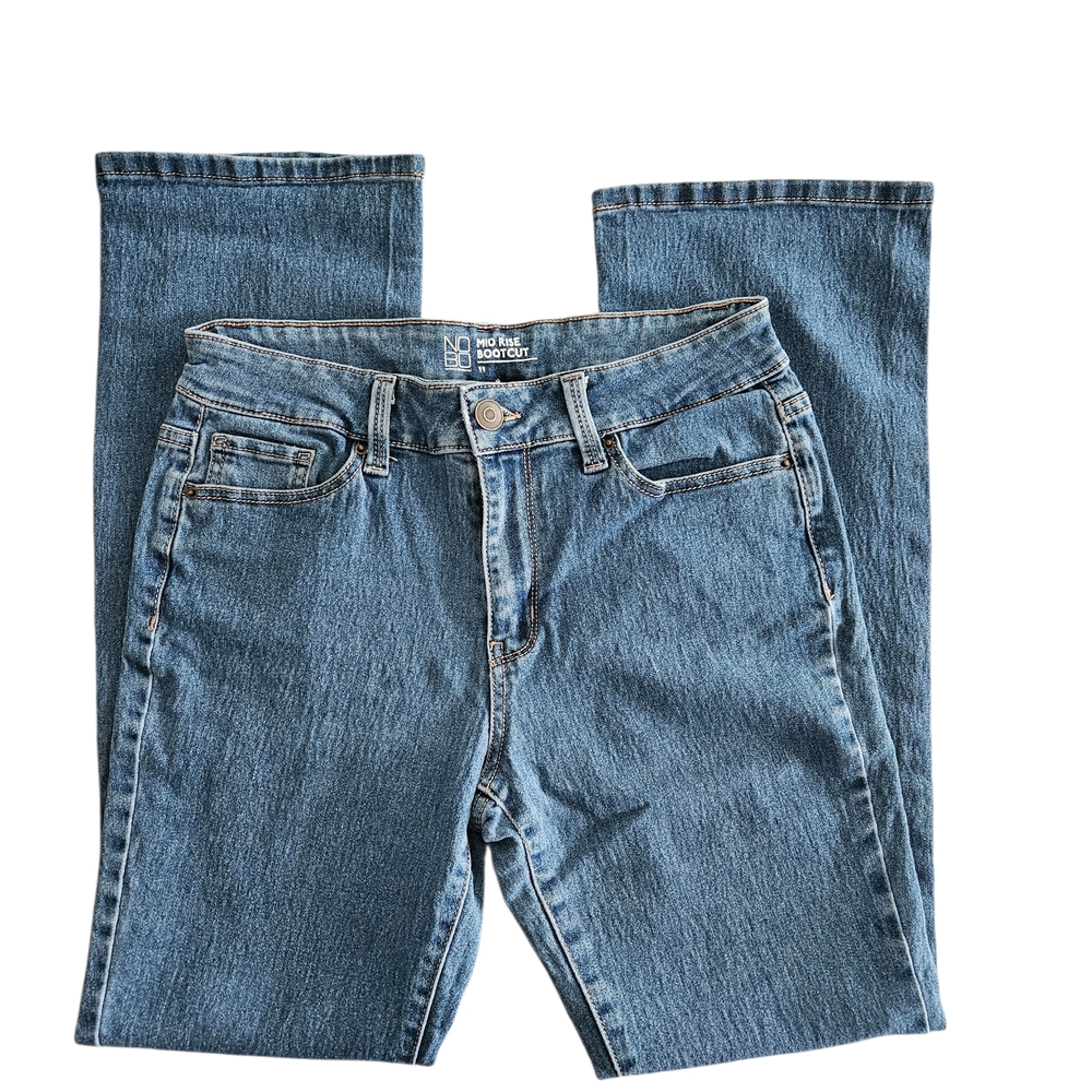 NOBO Blue Mid Rise Bootcut Jeans - Picture 2 of 5